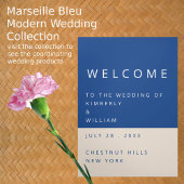 Marseille Bleu Wedding Welcome Letter Itinerary Dreifach-gefaltete Programmkarte