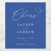 Marseille Bleu Wedding Wine Label Weinetikett (Einzelnes Label)