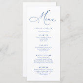 Marseille Bleu & White Minimalistische einfache Fl Menükarte (Vorne/Hinten)