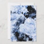 Marseille Blue Abstrakt Floral Wedding Einladung (Rückseite)