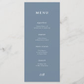 Marseille Blue Wedding Menu Menükarte (Vorderseite)