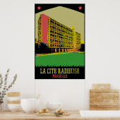 Marseille Cite Radieuse Illustration Frankreich Poster (Küche)
