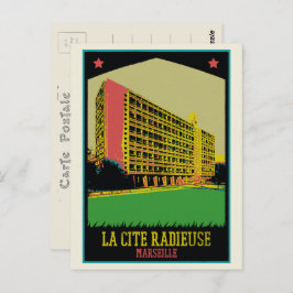 Marseille Cite Radieuse Illustration Frankreich Postkarte
