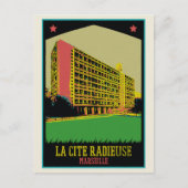 Marseille Cite Radieuse Illustration Frankreich Postkarte (Vorderseite)