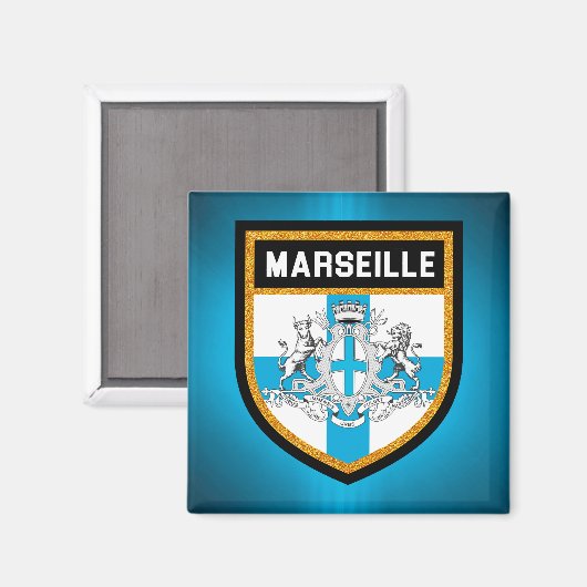 Marseille Flag Magnet (Vorderseite/Rückseite)