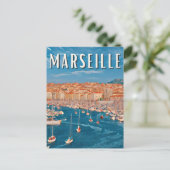 Marseille Foto Vintage Postkarte (Stehend Vorderseite)