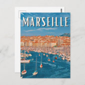 Marseille Foto Vintage Postkarte (Vorne/Hinten)