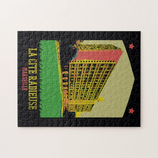 Marseille France, Cité Radieuse von Le Corbusier Puzzle (Horizontal)