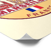 Marseille France City Skyline Emblem Poster (Ecke)