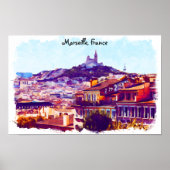 Marseille France Panorama View Poster (Vorne)