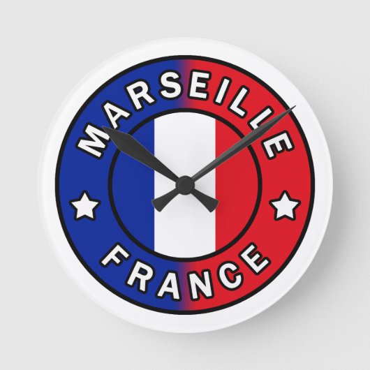 Marseille France Runde Wanduhr (Vorderseite)