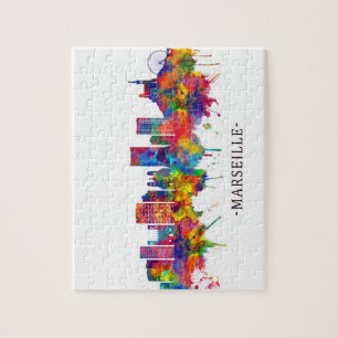 Marseille France Skyline Puzzle