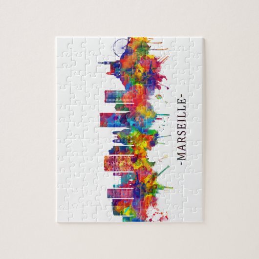 Marseille France Skyline Puzzle (Vertikal)