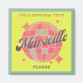 Marseille France Stadt Mode pink farbenfroh Magnet (Vorne)