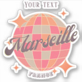 Marseille France Stadt Modeerscheinung Rosa Diskot Aufkleber (Vorderseite)
