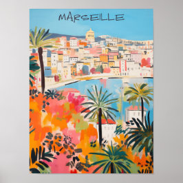 Marseille France Travel City Wall Art Aesthetic Poster