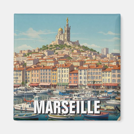 Marseille France Travel Magnet (Vorne)