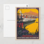 Marseille France Vintage Poster 1922 Postkarte (Vorne/Hinten)