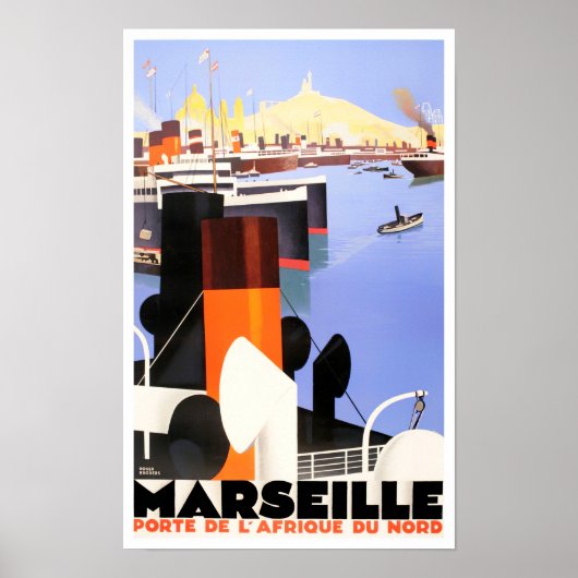 Marseille France Vintage Reise Poster (Vorne)