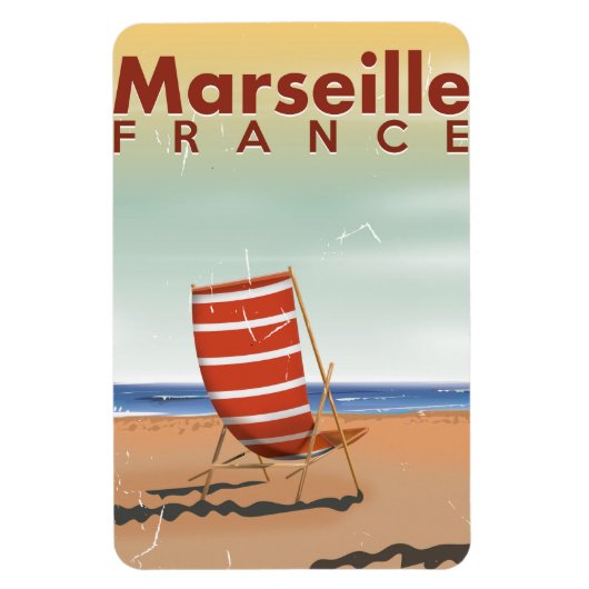 Marseille France Vintage Reiseplakat Magnet (Vertikal)