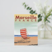 Marseille France Vintage Reiseplakat Postkarte (Stehend Vorderseite)