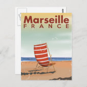 Marseille France Vintage Reiseplakat Postkarte (Vorne/Hinten)