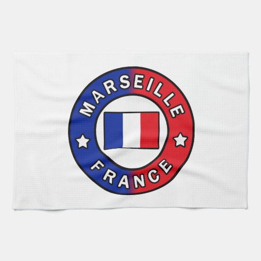 Marseille Frankreich Geschirrtuch (Horizontal)
