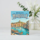 Marseille Frankreich Postkarte (Stehend Vorderseite)
