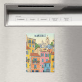 Marseille Frankreich Reise Illustration Magnet (In Situ (Geschirrspüler))