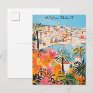 Marseille Frankreich Reise Stadt Malerei Ästhetik Postkarte