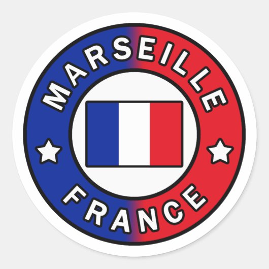 Marseille Frankreich Runder Aufkleber (Vorderseite)