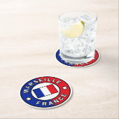 Marseille Frankreich Runder Pappuntersetzer (Vor Ort)