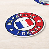Marseille Frankreich Runder Pappuntersetzer (Angewinkelt)