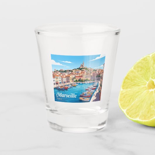 Marseille Frankreich Schnapsglas (Vorderseite)