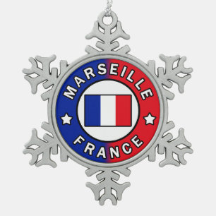 Marseille Frankreich Schneeflocken Zinn-Ornament