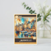 Marseille, Frankreich | Vintage Malerei Postkarte (Stehend Vorderseite)