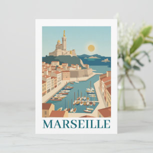 Marseille Frankreich Vintage Minimalist Reise Karte