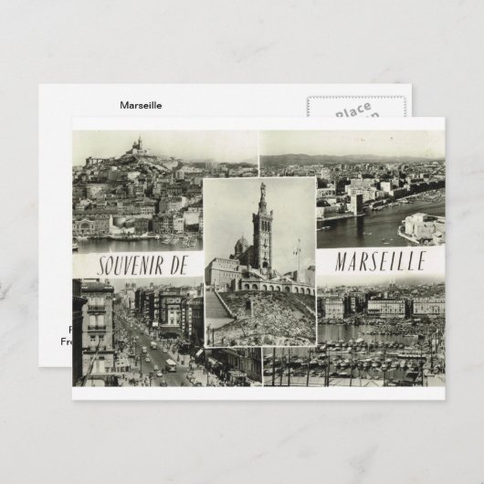 Marseille, frühe Multiview Postkarte (Vorne/Hinten)