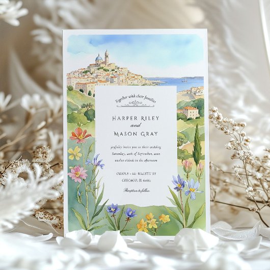 Marseille Mediterrane Hochzeit Einladung