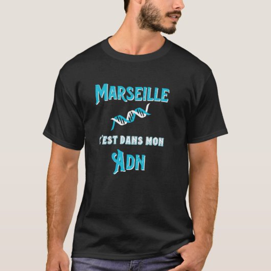 Marseille Mon DNA Football Support Marseillais P T-Shirt (Vorderseite)