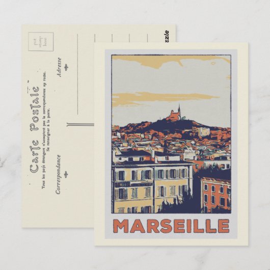 Marseille Notre-Dame-de-la-Garde Frankreich Postkarte (Vorne/Hinten)