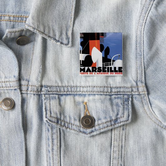 Marseille-Plakat Button (Beispiel)