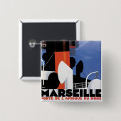 Marseille-Plakat Button (Vorne & Hinten)