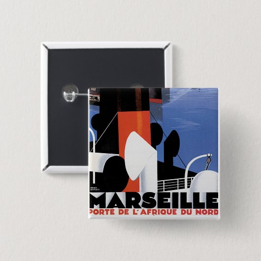 Marseille-Plakat Button (Vorne & Hinten)