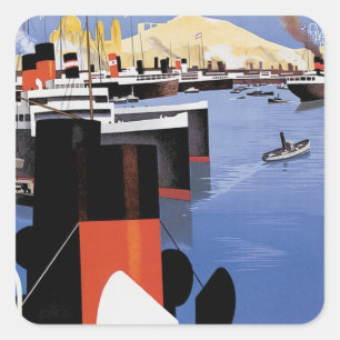 Marseille-Plakat Quadratischer Aufkleber