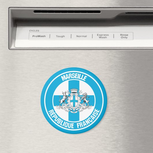 Marseille Round Emblem Magnet (In Situ (Geschirrspüler))