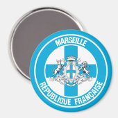 Marseille Round Emblem Magnet (Vorderseite/Rückseite)