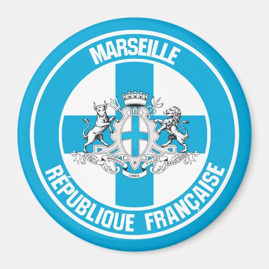 Marseille Round Emblem Magnet (Vorne)