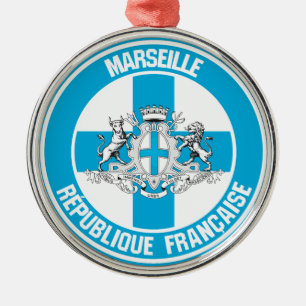 Marseille Round Emblem Ornament Aus Metall