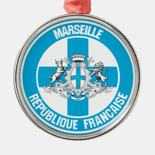 Marseille Round Emblem Ornament Aus Metall (Vorne)